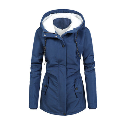 Fleece-Lined Women’s Jacket with Drawstring Hood